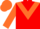 Red, Orange chevron, sleeves and cap