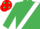 EMERALD GREEN, white sash, red cap, emerald green spots