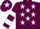 Maroon, White stars, hooped sleeves and star on cap