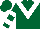 Dark Green, White chevron, hooped sleeves
