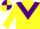 YELLOW, purple chevron, quartered cap