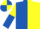ROYAL BLUE & YELLOW HALVED, sleeves reversed, quartered cap