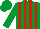 Emerald Green and Red stripes