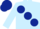 Light Blue, large Dark Blue spots, Dark Blue cap