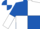 Royal Blue and White (quartered), halved sleeves