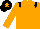 ORANGE, black epaulettes, black cap, orange star