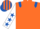Orange, Royal Blue epaulets, White sleeves, Royal Blue stars, Orange and Royal Blue striped cap