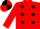 RED, black spots, quartered cap