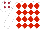 WHITE & RED DIAMONDS, white sleeves, white cap, maroon diamonds
