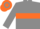 GREY, orange hoop & armlet, hooped cap