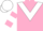 Pink, white chevron, white and pink hooped sleeves, white cap