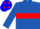 ROYAL BLUE, red hoop, blue cap, red spots