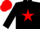 Black, Red star, Red cap