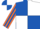 Royal Blue and White (quartered), Orange and Royal Blue striped sleeves