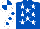 Royal Blue, White stars, White sleeves, Royal Blue spots, quartered cap