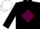 Black, Maroon diamond, White cap