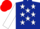 Dark Blue, White stars and sleeves, Red cap