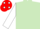 LIGHT GREEN, WHITE sleeves, RED cap, WHITE spots