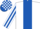 WHITE, royal blue panel, striped sleeves, check cap