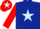 DARK BLUE, LIGHT BLUE star, RED sleeves, RED cap, LIGHT BLUE star