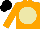 Orange, Beige disc, Black cap
