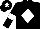 BLACK, WHITE diamond, armlets and star on cap
