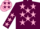 Maroon, pink stars