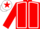 RED, white seams, white cap, red star