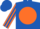 ROYAL BLUE, ORANGE disc, ORANGE and ROYAL BLUE striped sleeves and cap