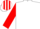 WHITE, red sleeves, striped cap