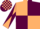 Beige and Maroon (quartered), diabolo on sleeves, check cap