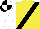 Yellow, black sash, white sleeves, black and white quartered cap