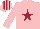 PINK, maroon star, striped cap