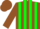Brown and Green stripes, Brown sleeves and cap