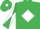 Emerald Green, White diamond, diabolo on sleeves and diamond on cap