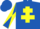 Royal Blue, Yellow Cross of Lorraine, diabolo on sleeves