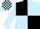 Black and Light Blue (quartered), Light Blue sleeves, check cap