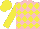PINK and YELLOW diamonds, YELLOW sleeves and cap