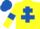 Yellow, Royal Blue Cross of Lorraine, armlets and cap