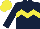 Dark Blue, Yellow chevron hoop, Yellow cap