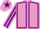 MAUVE, PURPLE seams, striped sleeves and star on cap
