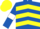 Royal Blue, Yellow chevrons, Royal Blue sleeves, White armlets, Yellow cap