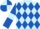 Light Blue and Royal Blue diamonds, Royal Blue sleeves, Light Blue armlets, quartered cap