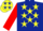 Dark Blue, Yellow stars, Red sleeves
