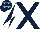 White, Dark Blue cross belts, diabolo on sleeves, Dark Blue cap, Light Blue stars