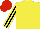 Yellow, Black and Yellow striped sleeves, Red cap