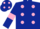 Dark Blue, Pink spots, armlets and spots on cap