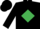 BLACK, emerald green diamond, black cap