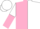 PINK & WHITE HALVED, sleeves reversed, white cap