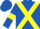 Royal blue, yellow cross belts and armlets